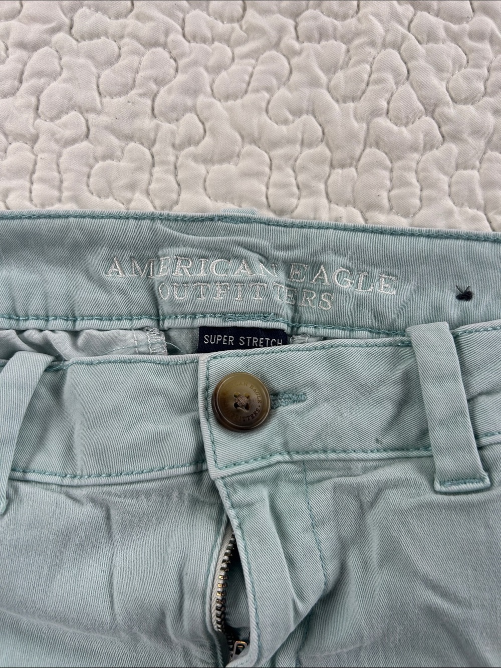 American Eagle Super Stretch Women’s Jean Shorts in Light Aqua